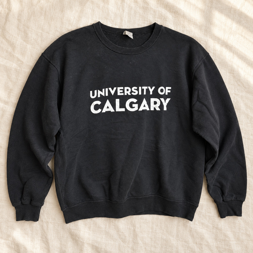 University of Calgary Jerzees Crewneck Sweatshirt Black Large Canada